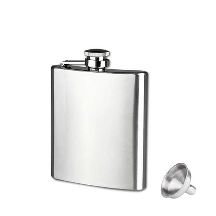 7 oz en acier inoxydable de poche Flasque Alcool Whisky d'alcool bouchon à visBallon HUL62