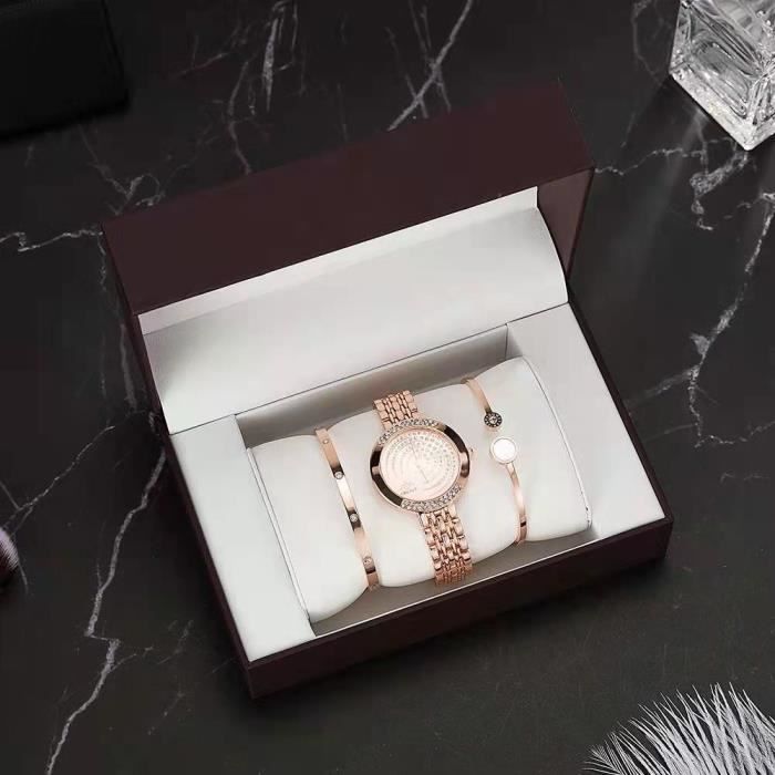 RMEGA Coffret Cadeau Montre Femme + Bracelet Femme Montre Femme