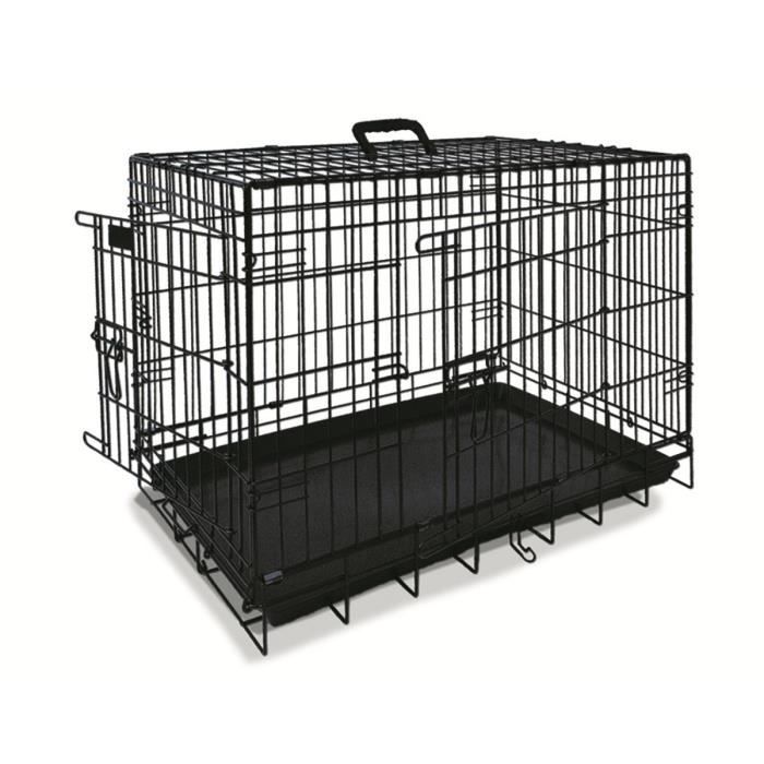 NOBBY Cage de transport métallique noire pour chien 56 x 33 x 41cm