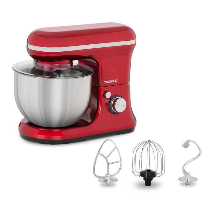 Robot Ménager Cuisine Multifonction Pâtissier Mélangeur Pétrin 1200 W 5 L Rouge