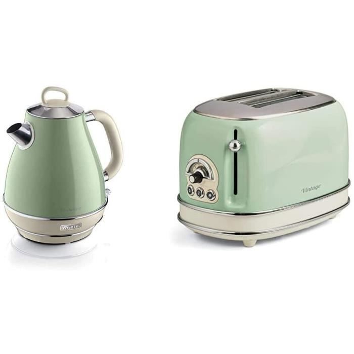 bouilloire electrique Ariete Vintage 2869 Bouilloire Électrique en Acier Inoxydable, 1,7 L, Vert Pastel & Ariete Vintage 114