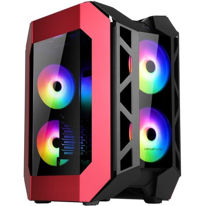 Boîtier PC - ABKONCORE - AL1000 - Boitier sans alimentation - Grande tour - Format E-ATX - Rouge ( ABKO-AL-1000-RDW-SYNC )