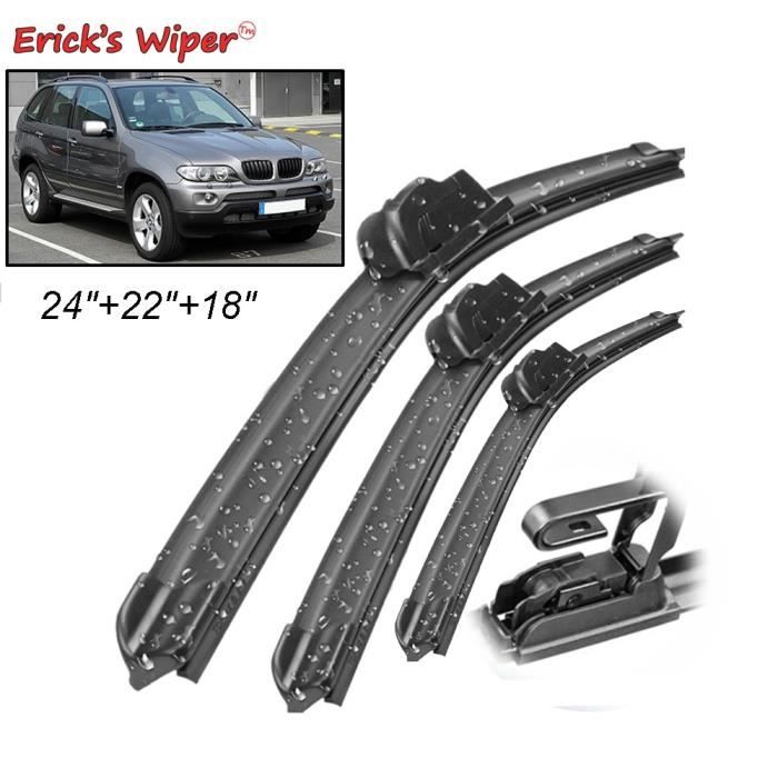 Balais d'essuie-glaces,Erick's Kit d'essuie glace avant et arrière, pour BMW X5 E53, 2000 2006, de 24 - , 22- , 18 - , Kit d'essuie