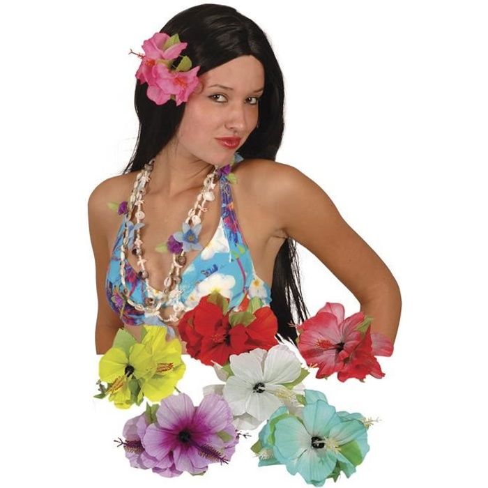 Fleur pour cheveux, accessoire hawaien Bleu