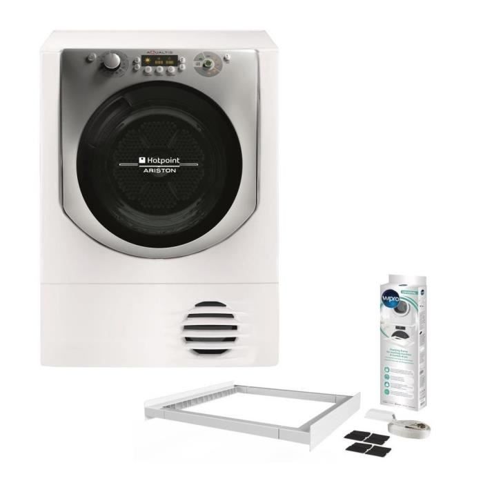 Pack HOTPOINT AQC92F7TM21 Sèche linge frontal + WPRO KCL103 Kit de superposition universel