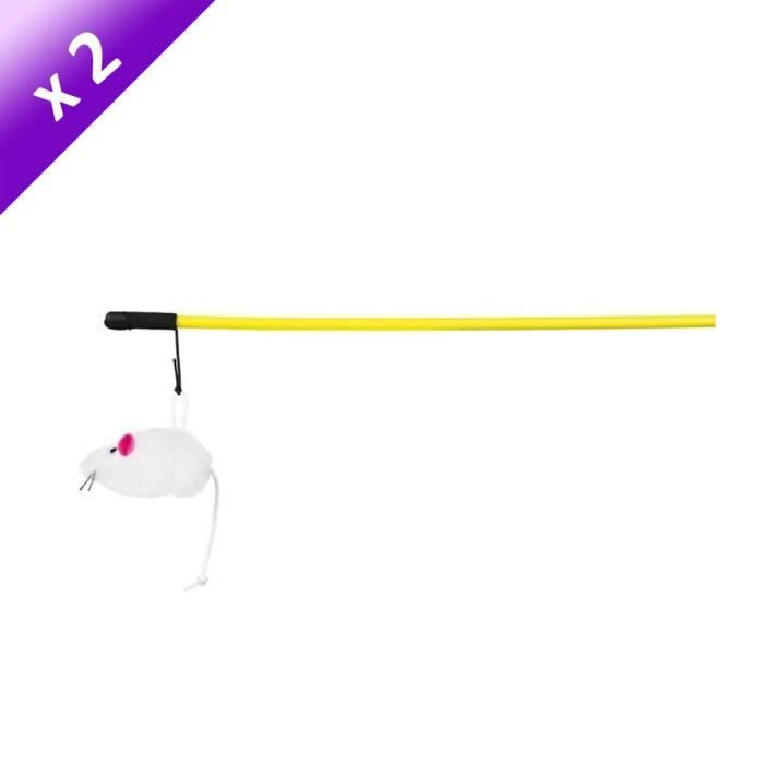 TRIXIE Lot de 2 Cannes à pêche avec souris peluche 100cm pour chat