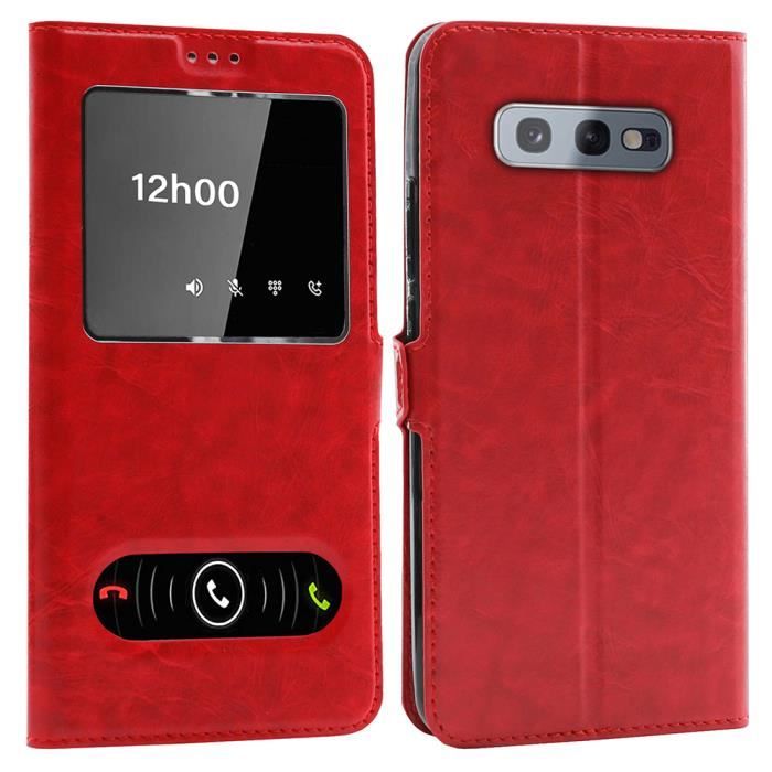 Coque Samsung Galaxy S10e, Double Fenêtre - Rouge