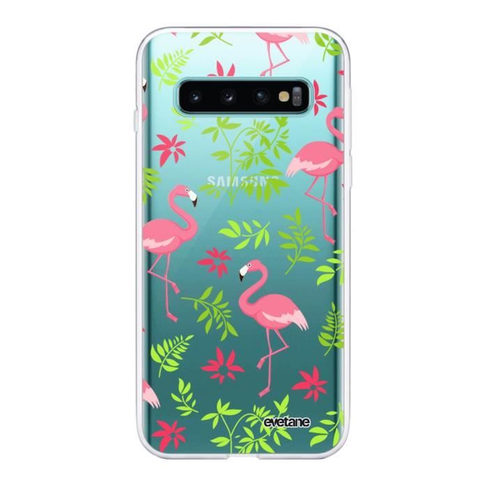 Coque Samsung Galaxy S10 360 intégrale transparente Flamant Ecriture Tendance Design Evetane.