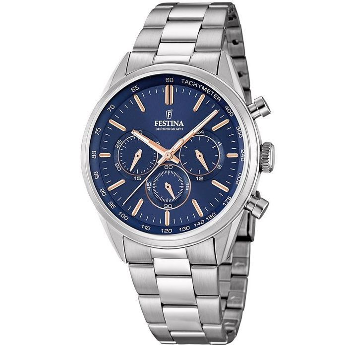 Montre Homme Festina - F16820/A - Chronographe Etanche 50m - Quartz - Garantie 2 ans - Couleur du boîtier : argent - Couleur du bra