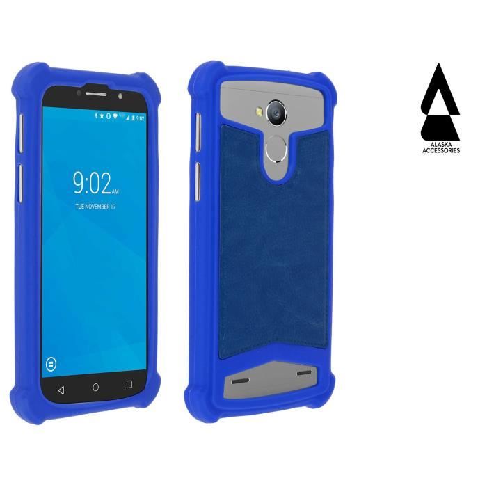 Coque Bumper Folio Adaptable Neffos Y50 Bleu