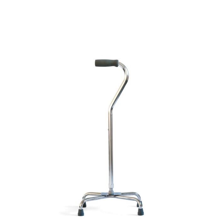 MILL'O SANTE Canne quadripode - Aluminium léger - Hauteur : 74 – 96 cm - 0,84 kg - Poids supporté : 100 kg