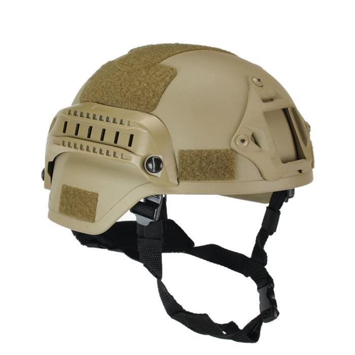 Casque de Protection de Tête MICH 2000 Militaire Airsoft Casque Tactique Armée Combat Casque d'automobile - Jaune