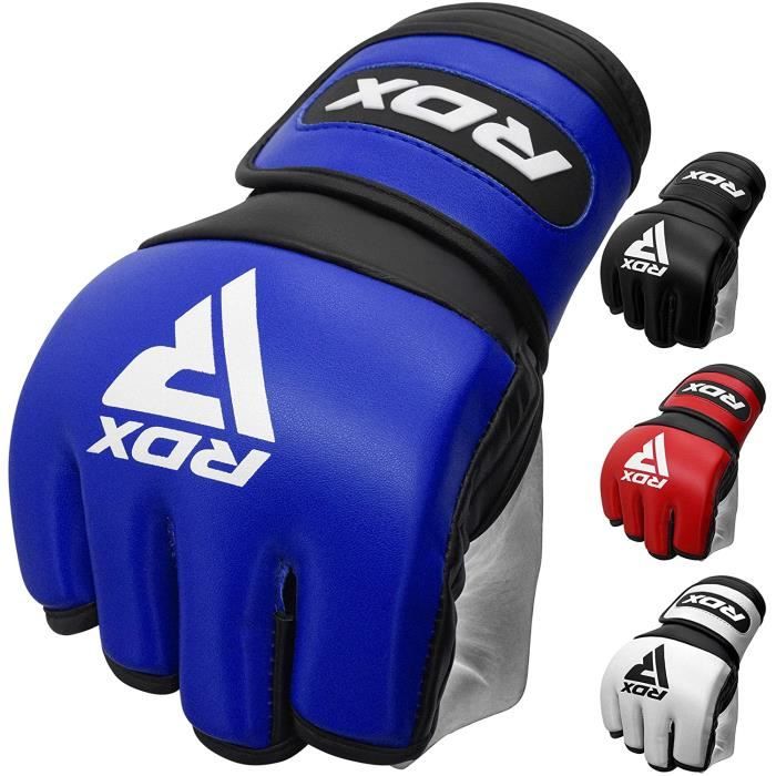 RDX Gants MMA pour Art Martiaux, Kalix Skin Cuir Gant pour, Sparring, Kickboxing, Muay Thai Entrainement, Sac de Frappe et Combat