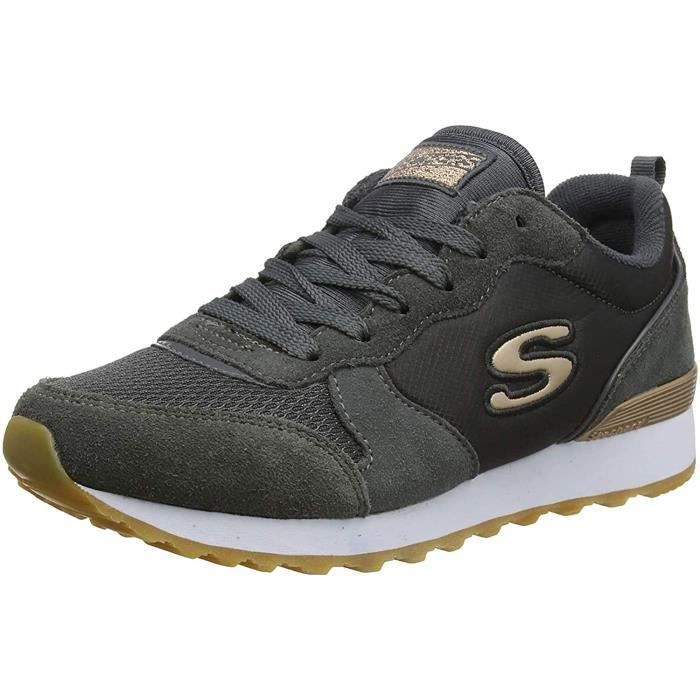 Skechers Femmes Retros-Og 85-GOLDN Femme Baskets, Gris (Anthracite Daim / Nylon/Maille / or Rose Trim Ccl ), 38.5 Eu