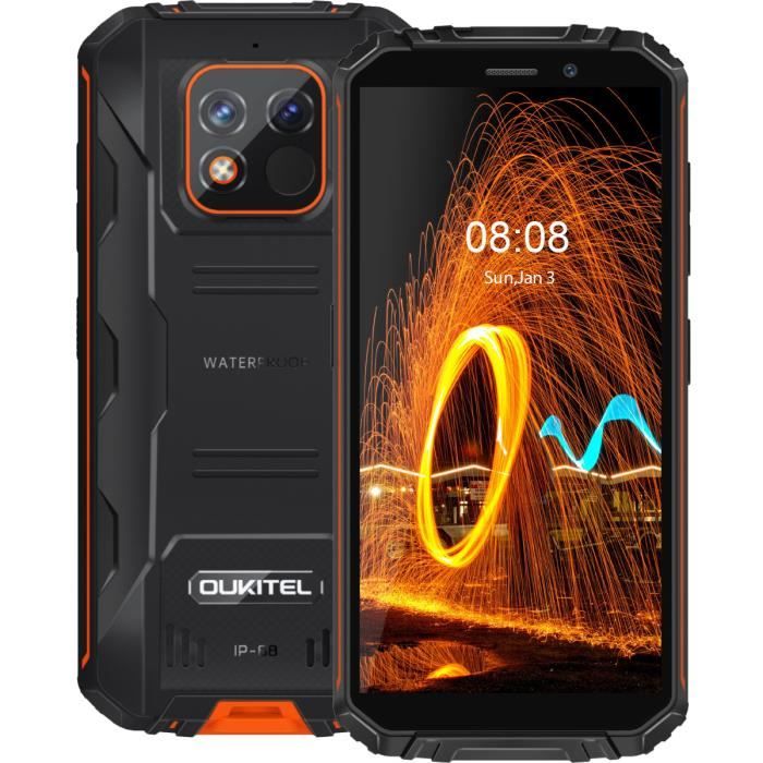 OUKITEL WP18 Pro Smartphone Robuste Batterie 12500mAh IP68 Etanche 4Go 64Go 13MP Android 12 Double SIM Téléphone Portable - Orange