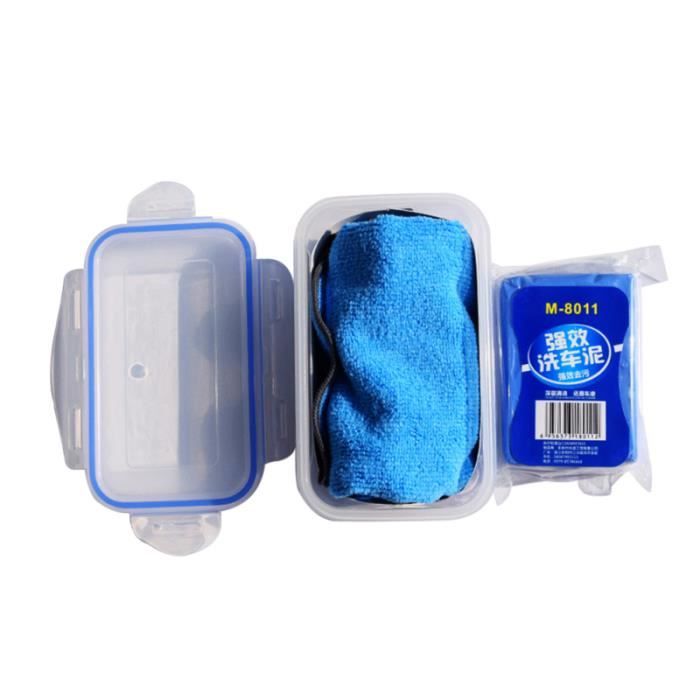 1 PC 2 pièces / ensemble détaillant Kit de nettoyage de voiture de barre d'argile EPONGE - PEAU DE CHAMOIS - MICROFIBRE - CHIFFON
