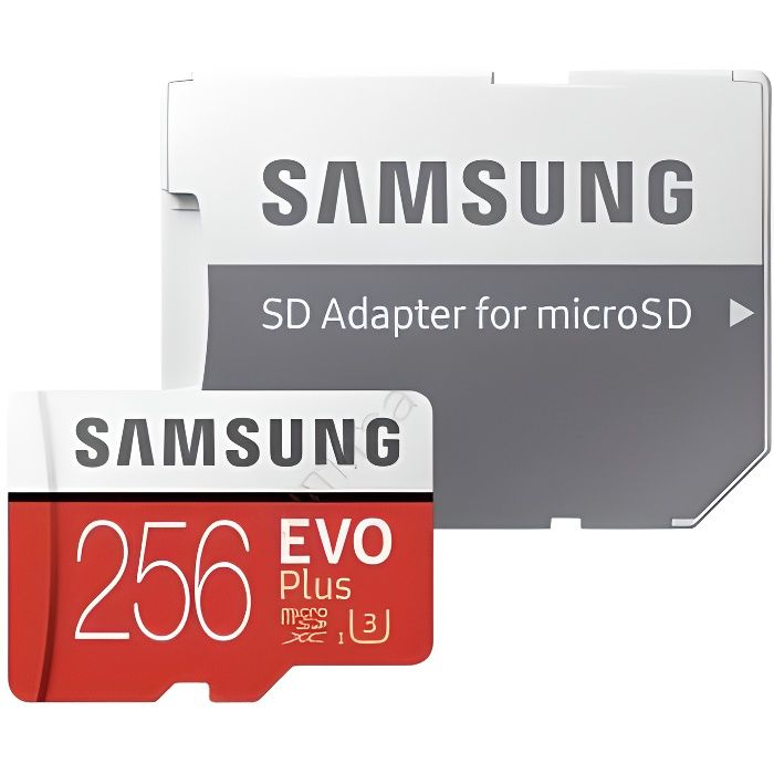 Carte Micro SDXC Samsung Evo Plus 256 Go UHS-I Classe 10 U3 100/90Mb/s avec Adaptateur 4K -CM03 2020 meilleur vente