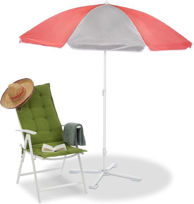 Parasol Extérieur DK HOME 3 M De Diamètre – Hauteur 245 Cm, UV50+, Aluminium Avec Manivelle, Couleur Beige – Pour Terrasse, Jardin
