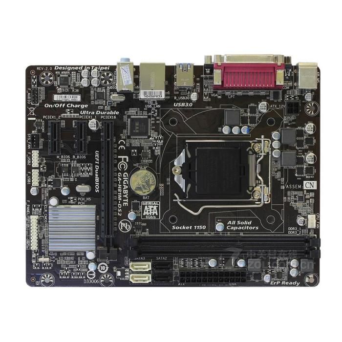 Carte mère GIGABYTE H81M-DS2 Intel H81 Socket LGA1150 2xDDR3 SDRAM 16GB Micro ATX - Gigabyte
