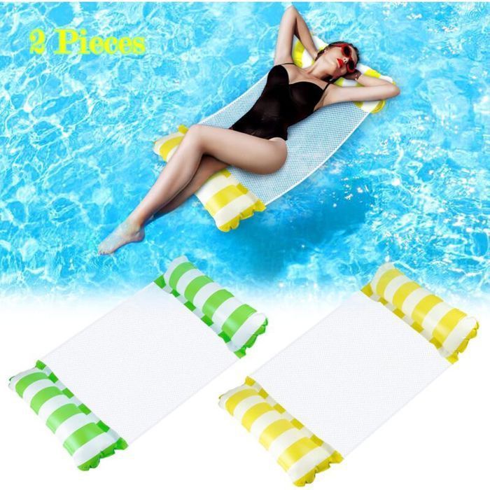 Hamac Flottant Gonflable 4 En 1 Pour Piscine Et Plage - 165 X 83 Cm, Avec Porte-gobelets - Bleu