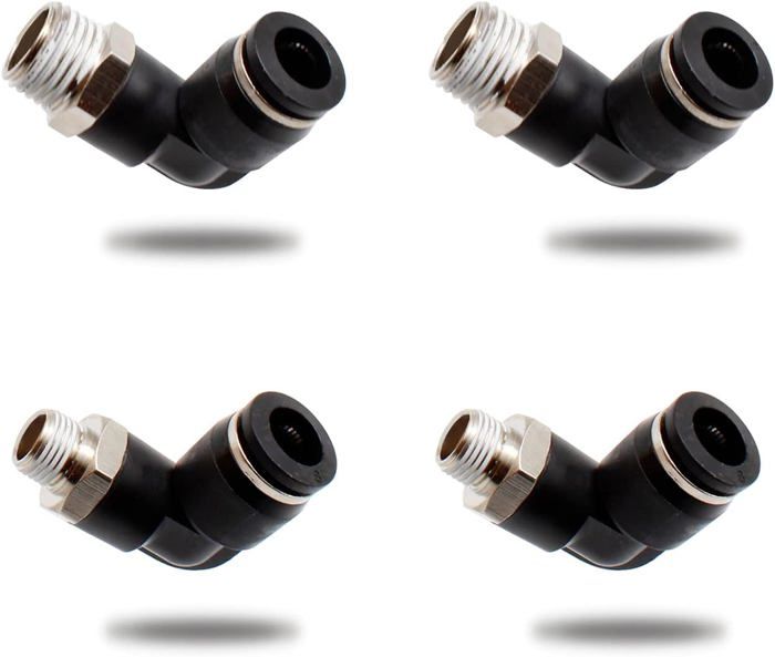QWORK Lot De 20 Raccords Pneumatiques Rapides 6 Mm – 4 Formes (Droit, Coudé, Y, T) – Connexions Push-to-Connect En Plastique Et Cuivre Nickelé