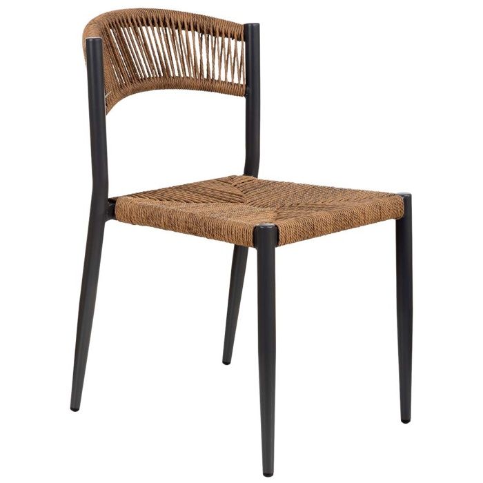 Chaise en rotin synthétique marron 48x60x78
