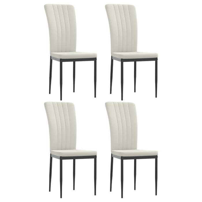TOP 2025* Chaises à manger Scandinave Chaise Cuisine lot de 4 Crème Velours LV300