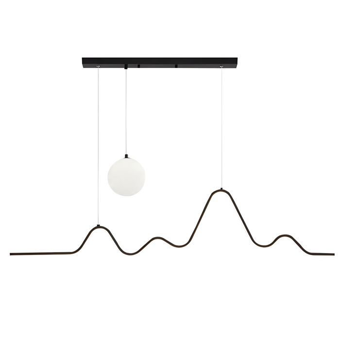 Lampe suspendue de plafond Toolight LED LHJ033-CP Lampe pendante au plafond Noir 128X2X25CM