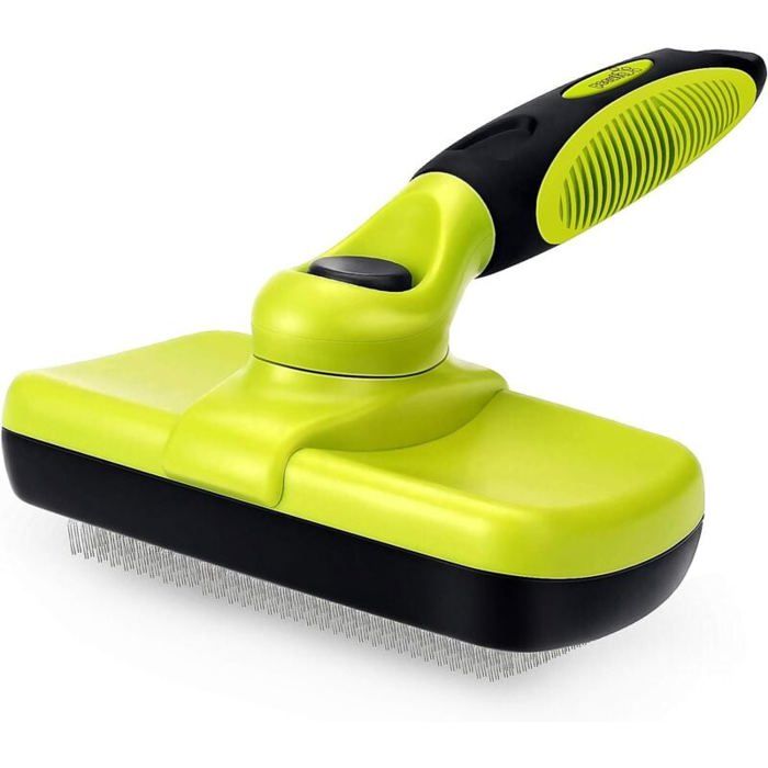 Meilleurs prix pour Pecute brosse chiens et chats autonettoyante enlèvement efficace 95% poils morts sous-poils ergonomique en un clic