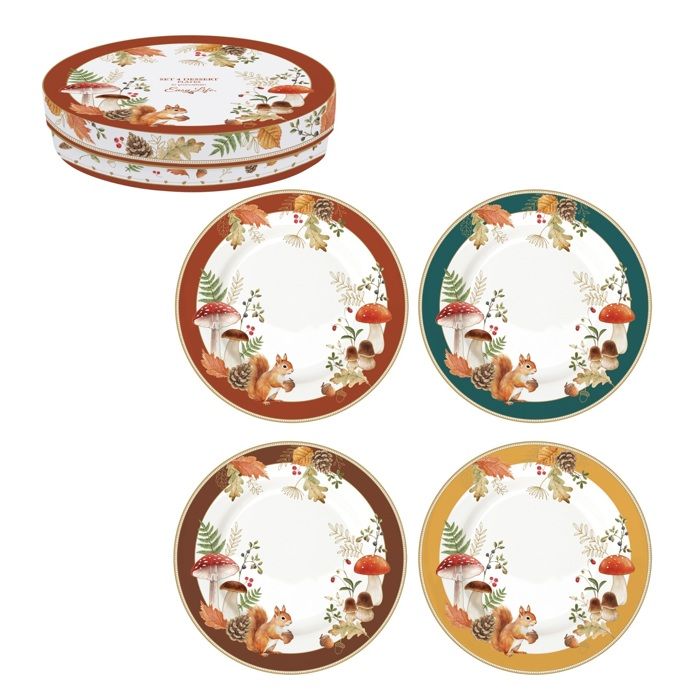 Autumn Breeze Coffret 4 Assiettes à Dessert 19 cm - EASYLIFE