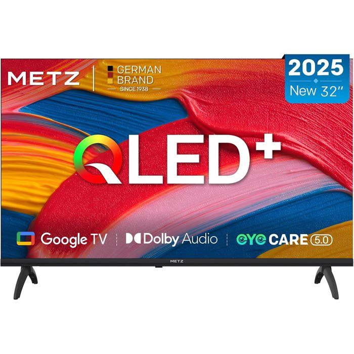 Téléviseur QLED METZ 32 Pouces 2025 Smart LED Dolby Audio