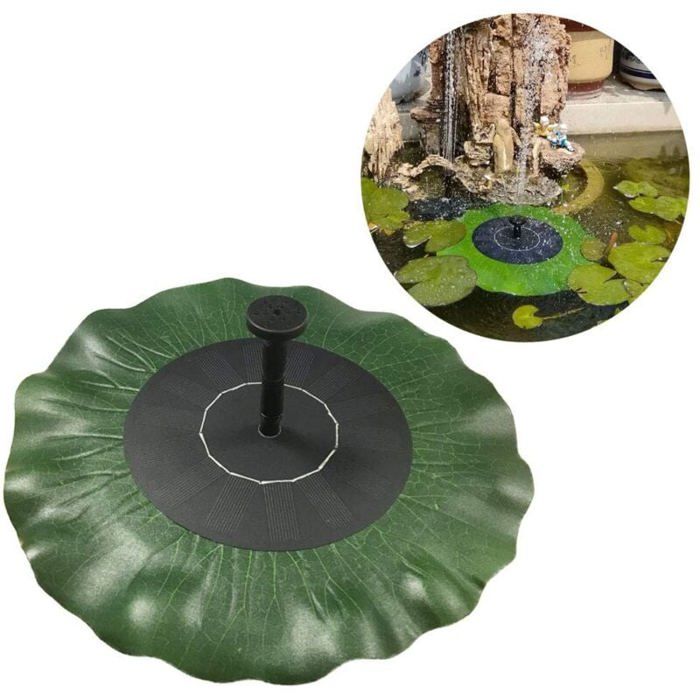 Fontaine solaire pour bassin - MICH - 1 4 W - Feuille de lotus - Vaporisateur 30-50 cm - Débit 180 l/h