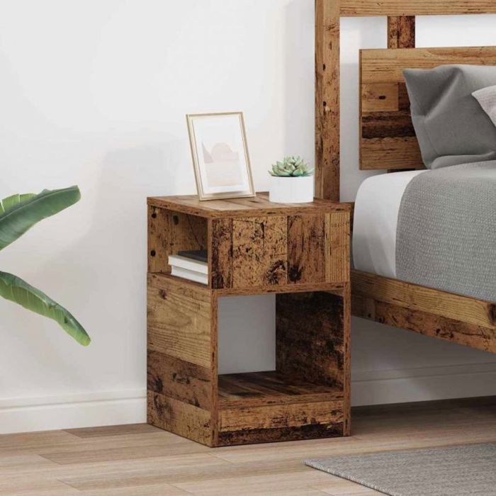 Table dappoint - VIDAXL - Lot de 2 - Bois ancien - Bois dingénierie - 30 5x30x45 cm