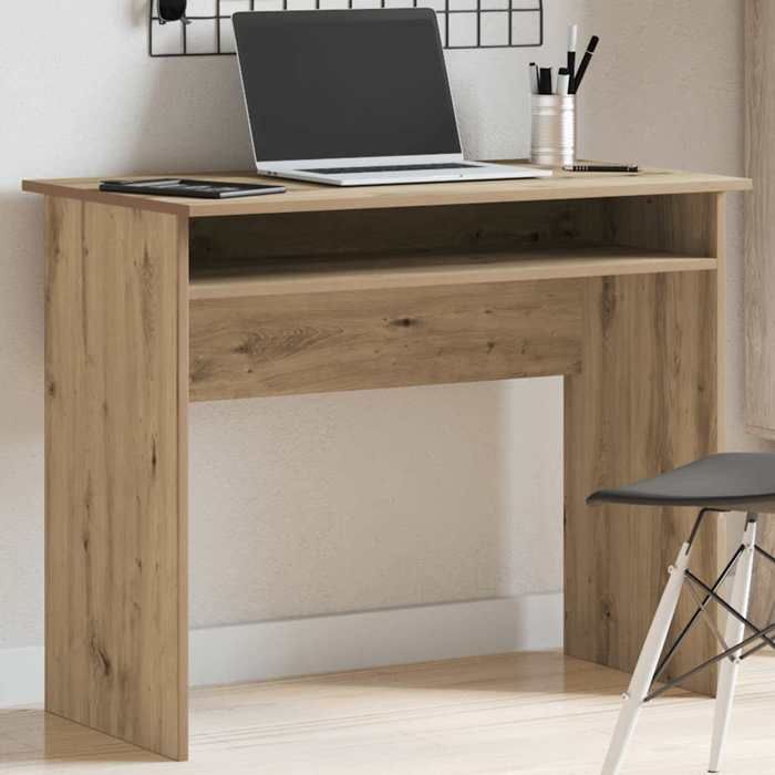 (Vente chaude) - BUREAU Brun KENNETH - 1 PCS - Table décriture chêne artisanal 90x50x74 cm bois dingénierie9020