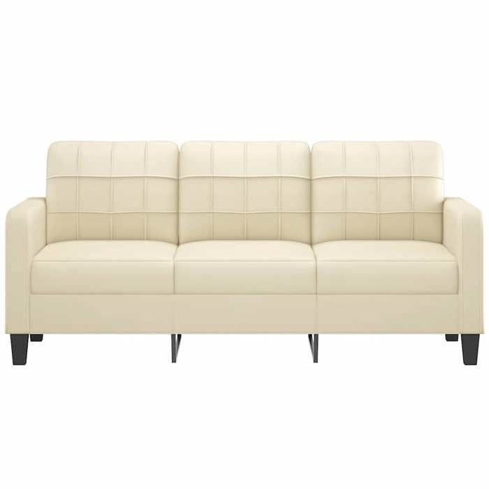 SHELL© SOFA-Canapé salon - 3 places - (par siège) : 110 kg - Crème 180 cm Similicuir C4602