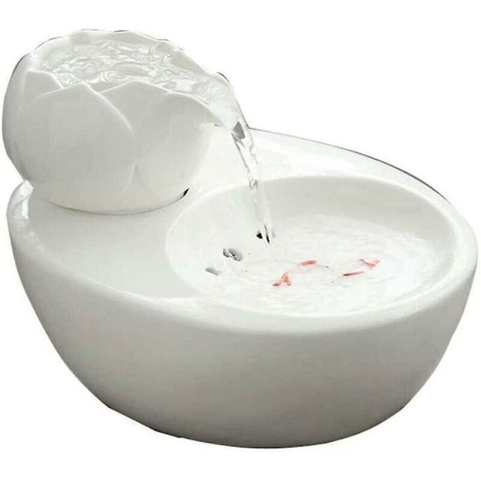 Fontaine à eau pour chat en céramique 13L – Distributeur deau silencieux – Filtration haute capacité – Dimensions 19x14x75cm