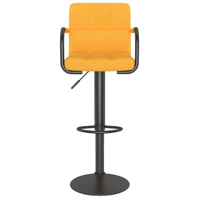 Tabourets Cuisine - Jaune - Chaises de bar - (2 pcs) - 2 personnes - jaune moutarde tissu 48x47x(90-111) cm F2378