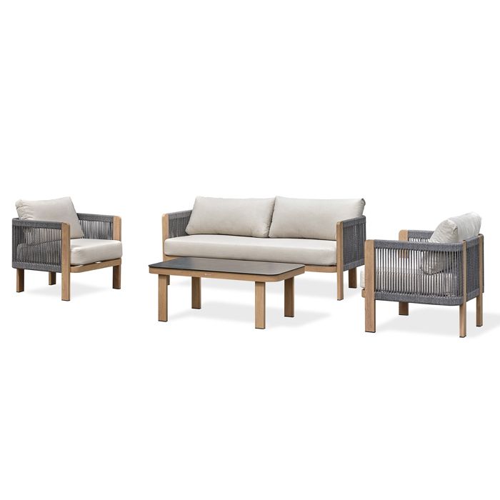 Salon de jardin bas 5 places - - Marron - JESPAR Salon de jardin bas 5 places - - Marron - JESPAR