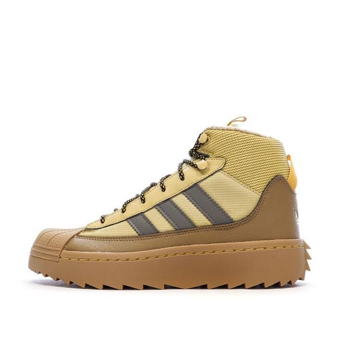 Baskets Camel/Jaune Femme Adidas Superstar Winter