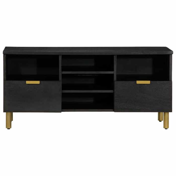 Meuble TV - vidaXL - bois dingénierie - noir - grand rangement - style industriel - 100 x 33 x 46 cm 683obm24l