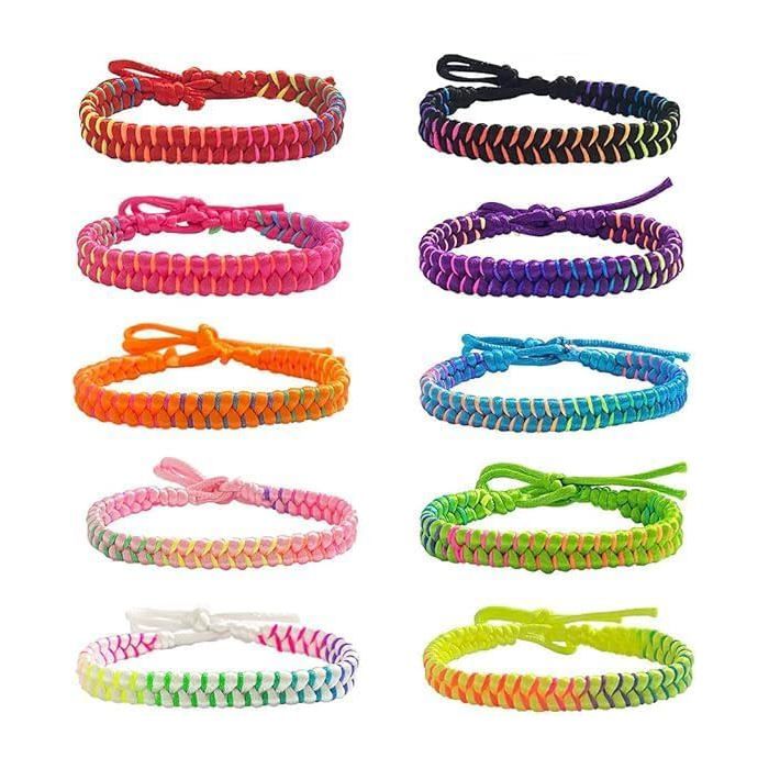Bracelet Bresilien Cadeaux Anniversaire Femme Goodies Anniversaire Enfant Bracelt Tressé Avec Fleurs Colorées Réglable Brace[PP37]