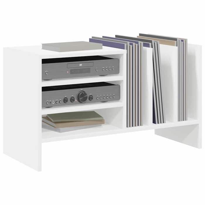 Promo“Meuble à Vinyles Blanc 785 x 35 x 45 cm en Bois dingénierie avec 6 étagères gain de place et rangement multimédia 815881