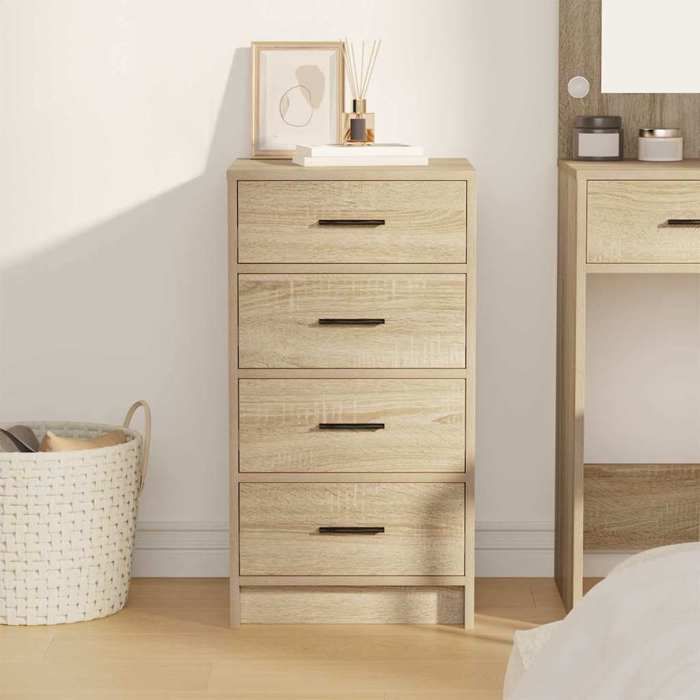 Meuble Rangement - HAOSHOP - Buffet Chêne sonoma 40 x 41 x 75 cm Bois dingénierie&01_39412