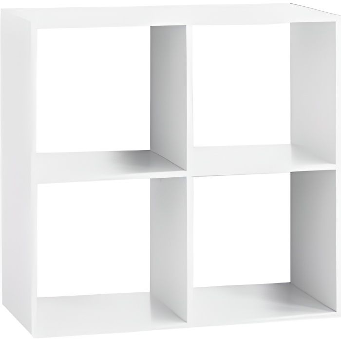 Etagère 4 cases - AC-DÉCO - Blanc - Bois - L 67,6 x P 32 x H 67,6 cm