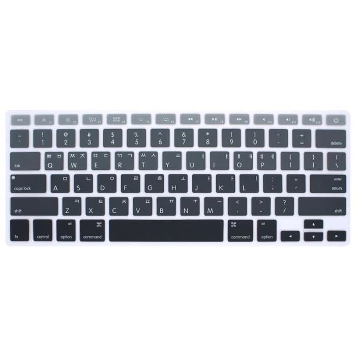 Protection Clavier Silicone Pour MacBook Pro/Air 13-17 Pouces (2008-2017) - Format US/ANSI - Noir - Antipoussière, Anti-éclaboussures