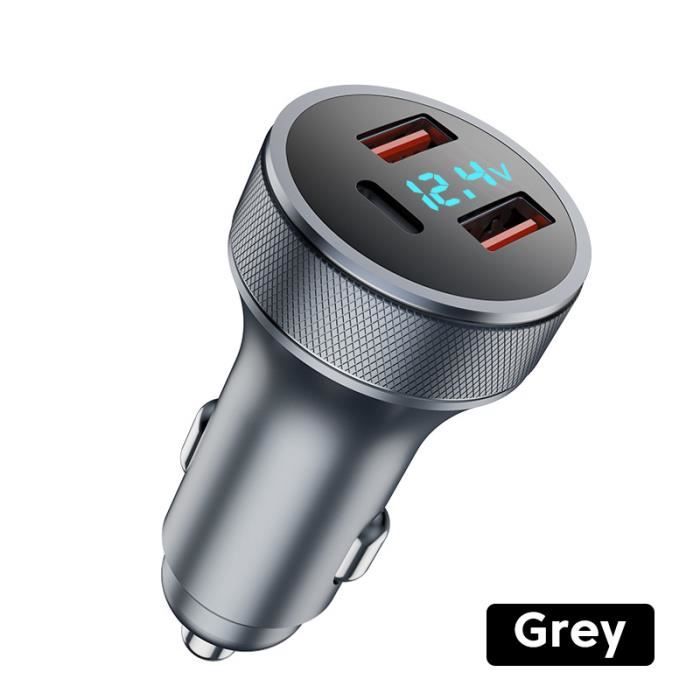 Prise Allume-cigare USB 72W [PD + QC 3.0] - Charge Rapide Pour Voiture, Camping-car, Bateau - 3 Ports Avec Interrupteur