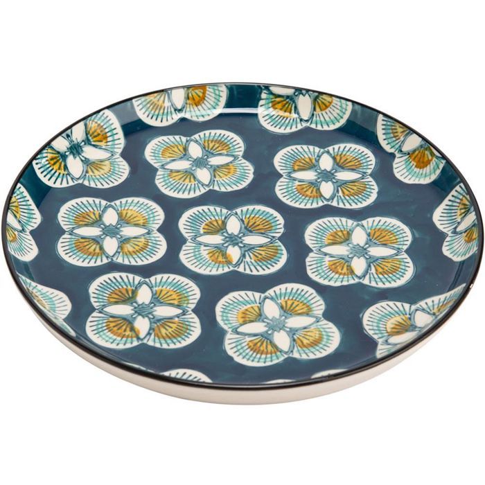 Assiette plate à motifs Imany 26 cm Bleu foncé Assiette plate à motifs Imany 26 cm Bleu foncé