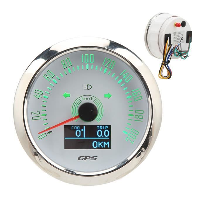 Compteur De Vitesse GPS 85 Mm Pour Bateau, Voiture, Yacht - Affichage 0-200 Km/h, Rétroéclairage 7 Couleurs, IP67 | Fangxuee