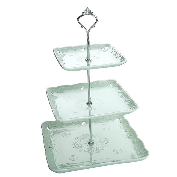 Malacasa Presentoir A Gateau Porcelaine Support Cupcakes Muffin Dessert 3 Etages Vert Carre Pour Mariage Fete Soiree Achat Vente Plateau A Fromage Soldes Sur Cdiscount Des Le Janvier Cdiscount