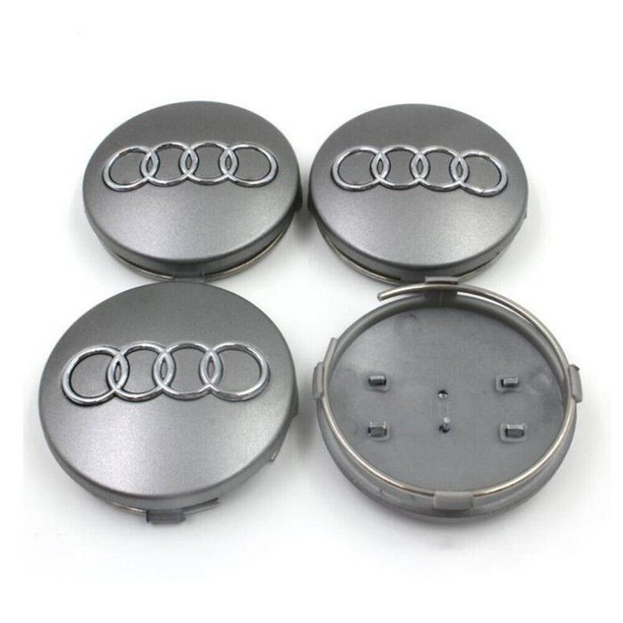 X4 centres de roue Gris 60mm emblème Audi cache moyeu - Cdiscount Auto